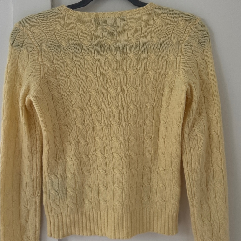 Ralph Lauren Cashmere Soft Yellow Sweater Slim Fit Sweater Size S - Picture 4 of 8